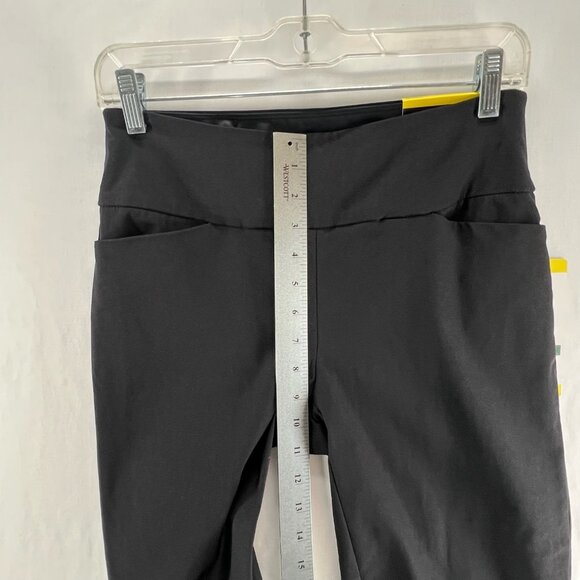 S.C. & CO 360 Tummy Control Cropped Pants Womens 6 Easy Pull On Petal Slit Black - Picture 8 of 13
